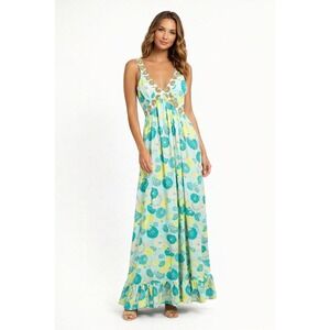 VTG Y2K 100% Silk Floral Maxi Dress Empire Waist Babydoll Tiered Tie Waist Fairy